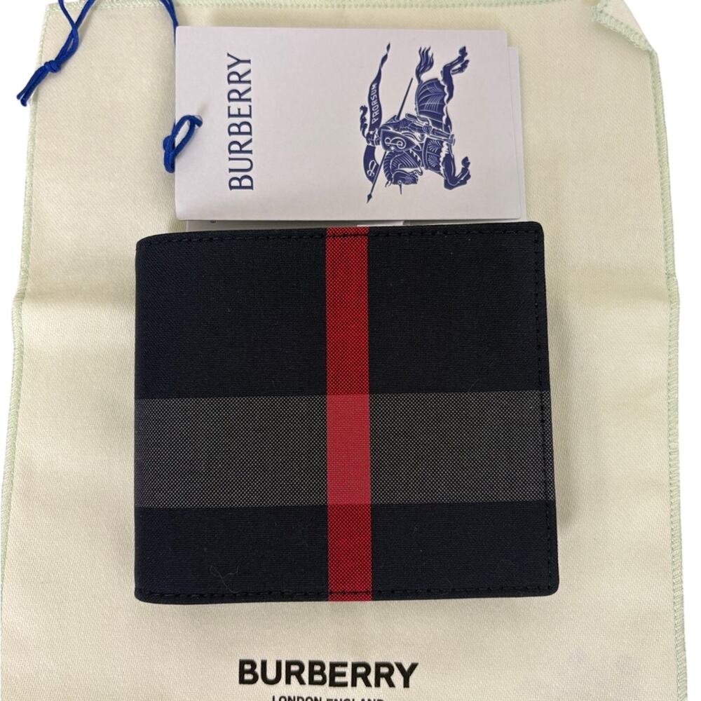 Burberry Navy check printers wallet NEW